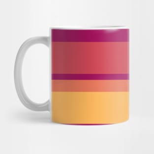 A remarkable transfusion of Licorice, Jazzberry Jam, Brick Red, Light Red Ochre and Butterscotch stripes. Mug